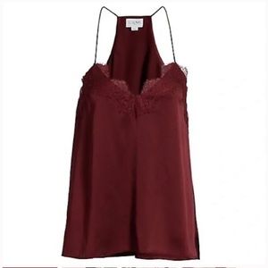 Cami NYC Silk Camisole w/ Lace Trim